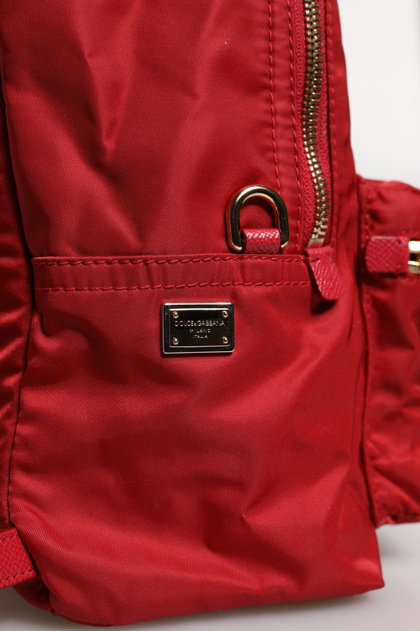 Dolce & Gabbana Red #DGFAMILY VULCANO Embellishment Backpack Bag Rood