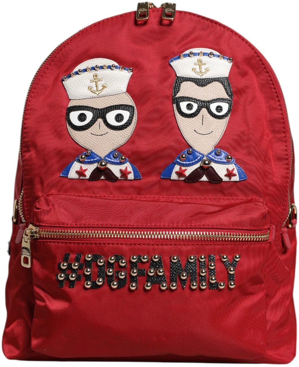 Dolce & Gabbana Red #DGFAMILY VULCANO Embellishment Backpack Bag Rood