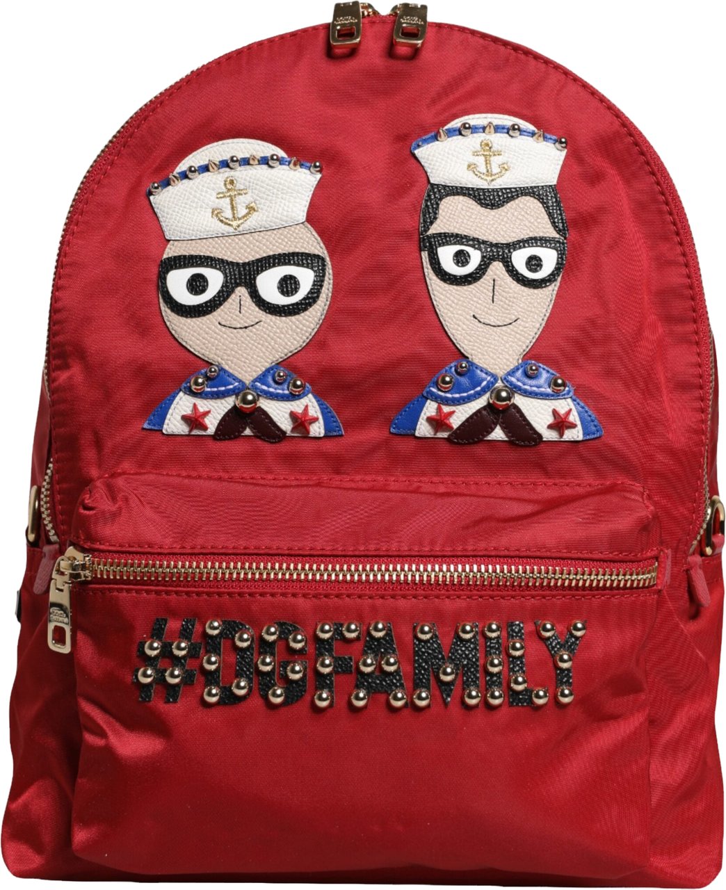 Dolce & Gabbana Red #DGFAMILY VULCANO Embellishment Backpack Bag Rood