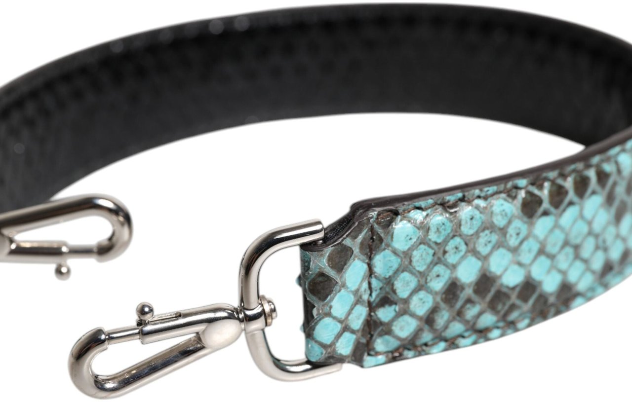 Dolce & Gabbana Black Blue Exotic Leather Bag Shoulder Strap Divers
