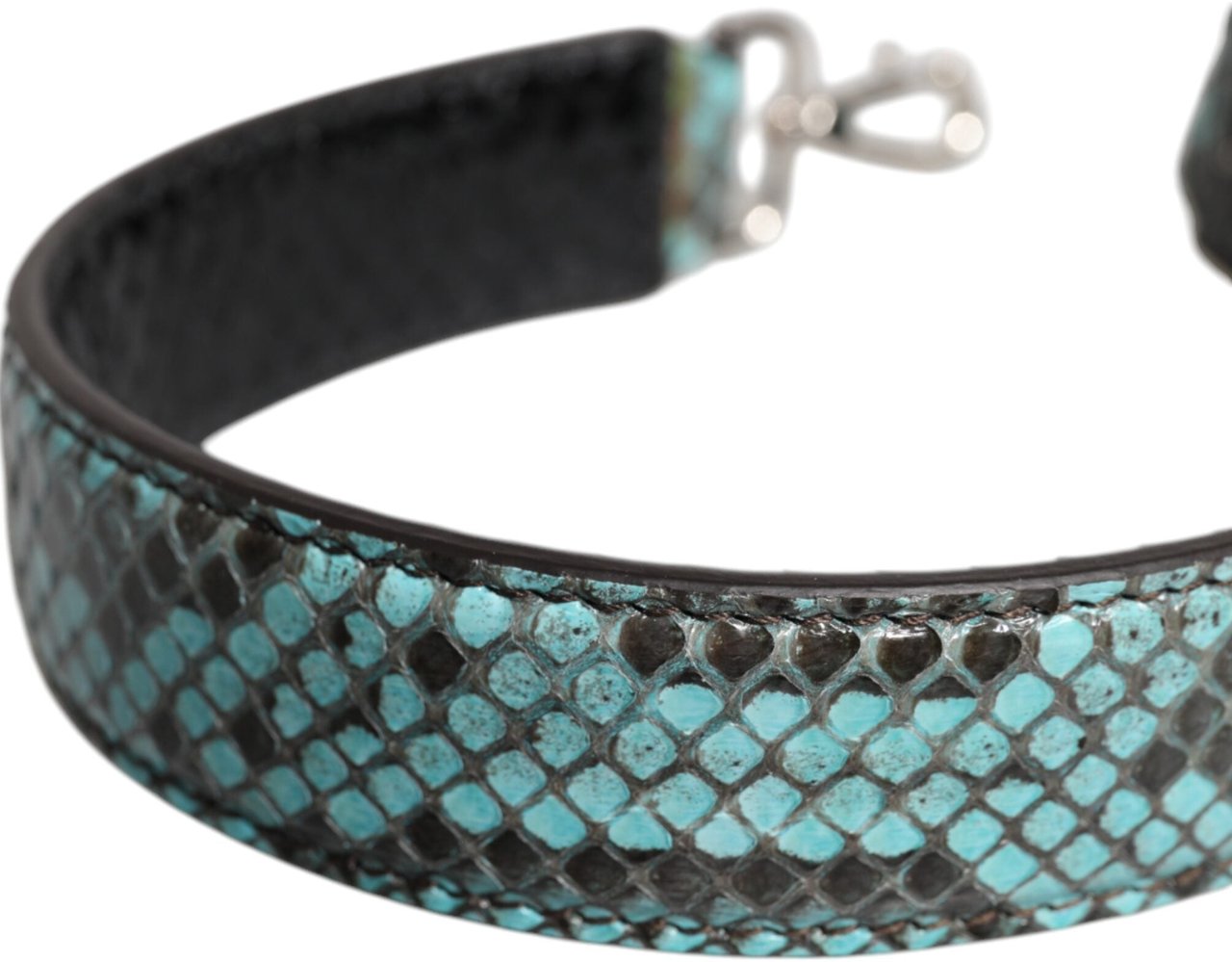 Dolce & Gabbana Black Blue Exotic Leather Bag Shoulder Strap Divers