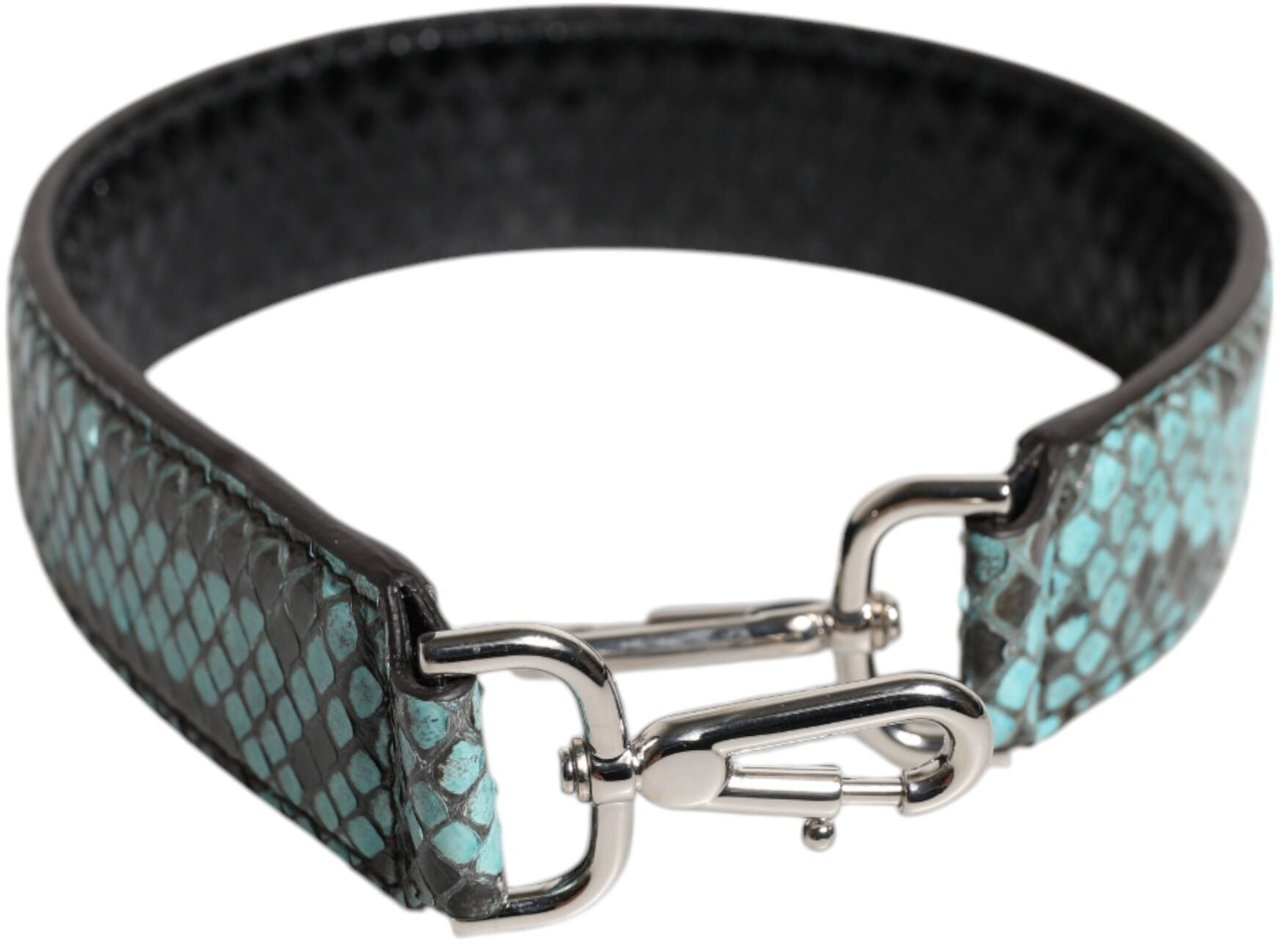 Dolce & Gabbana Black Blue Exotic Leather Bag Shoulder Strap Divers