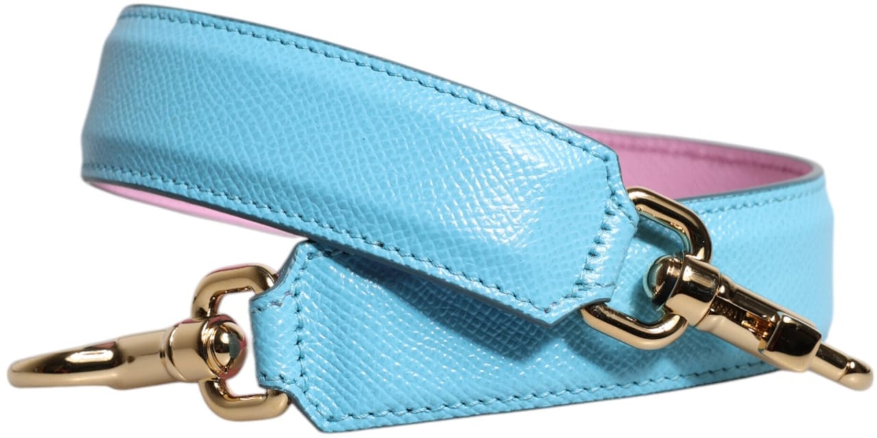 Dolce & Gabbana Pink Blue Leather Handle Bag Shoulder Strap Divers