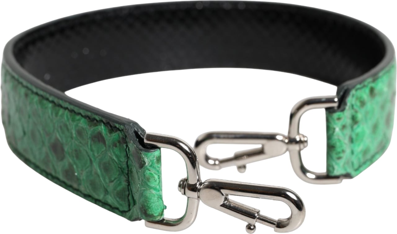 Dolce & Gabbana Black Green Exotic Leather Bag Shoulder Strap Divers