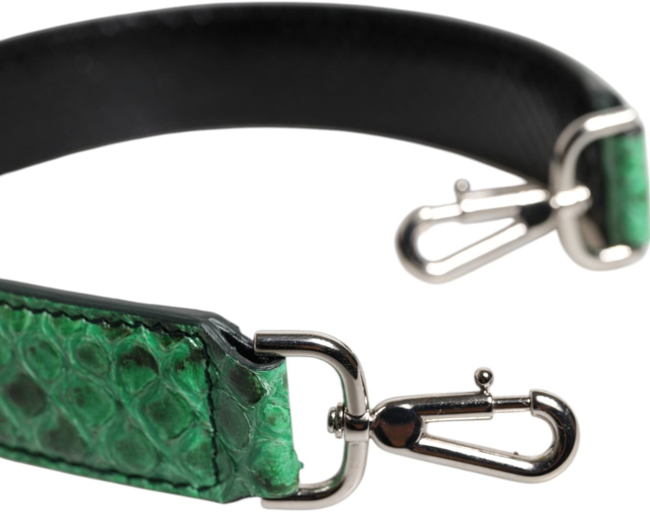 Dolce & Gabbana Black Green Exotic Leather Bag Shoulder Strap Divers