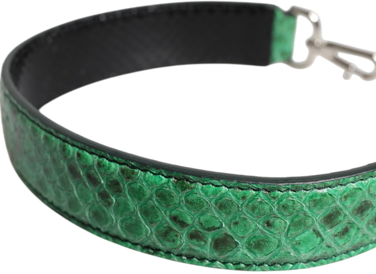 Dolce & Gabbana Black Green Exotic Leather Bag Shoulder Strap Divers
