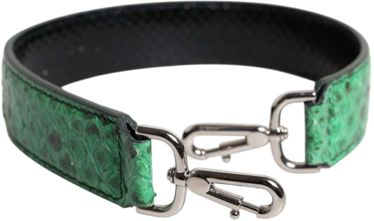 Dolce & Gabbana Black Green Exotic Leather Bag Shoulder Strap Divers