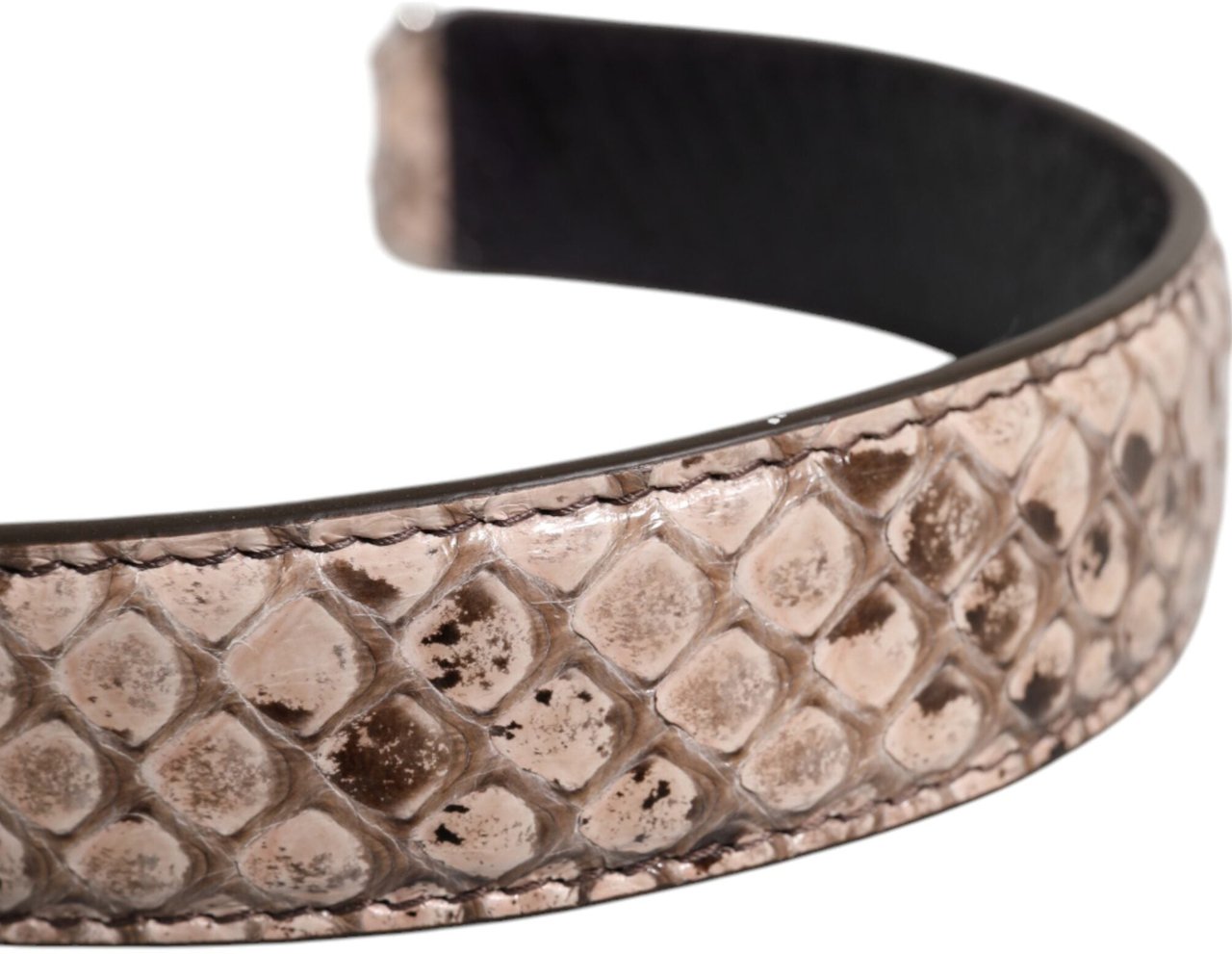 Dolce & Gabbana Black Cream Exotic Leather Bag Shoulder Strap Beige