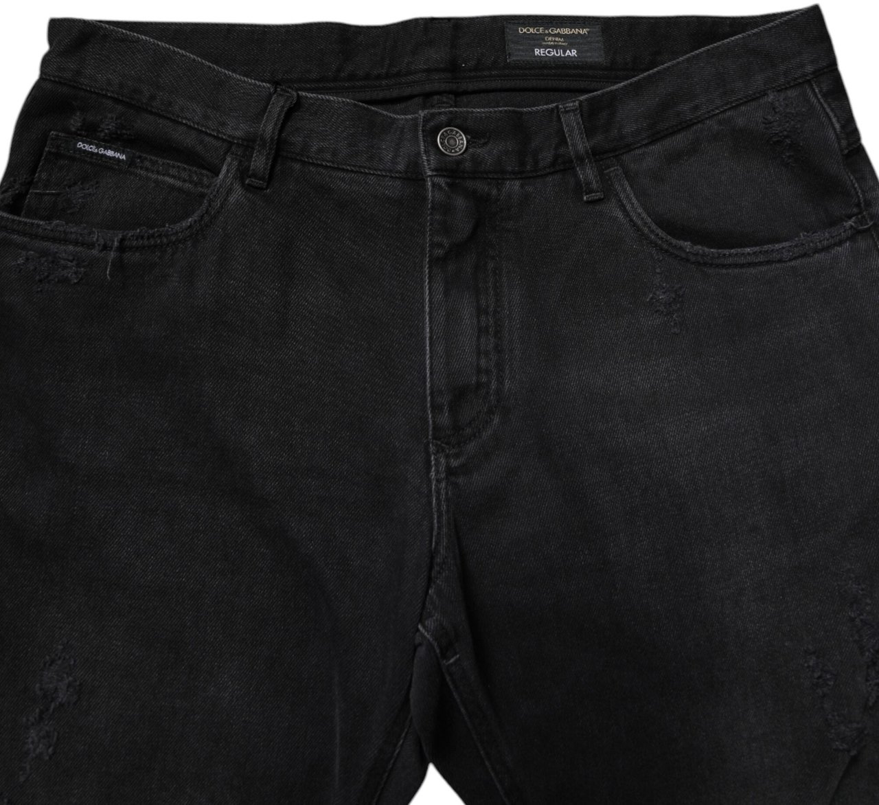 Dolce & Gabbana Black Cotton Skinny Men Denim Jeans Zwart