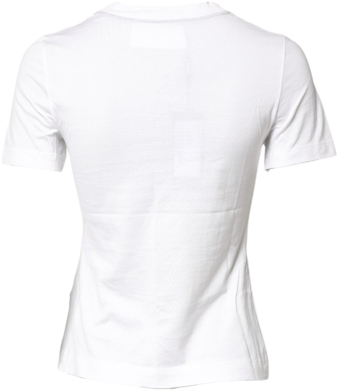 Dolce & Gabbana White Cotton Graphic Print Crew Neck T-shirt Wit