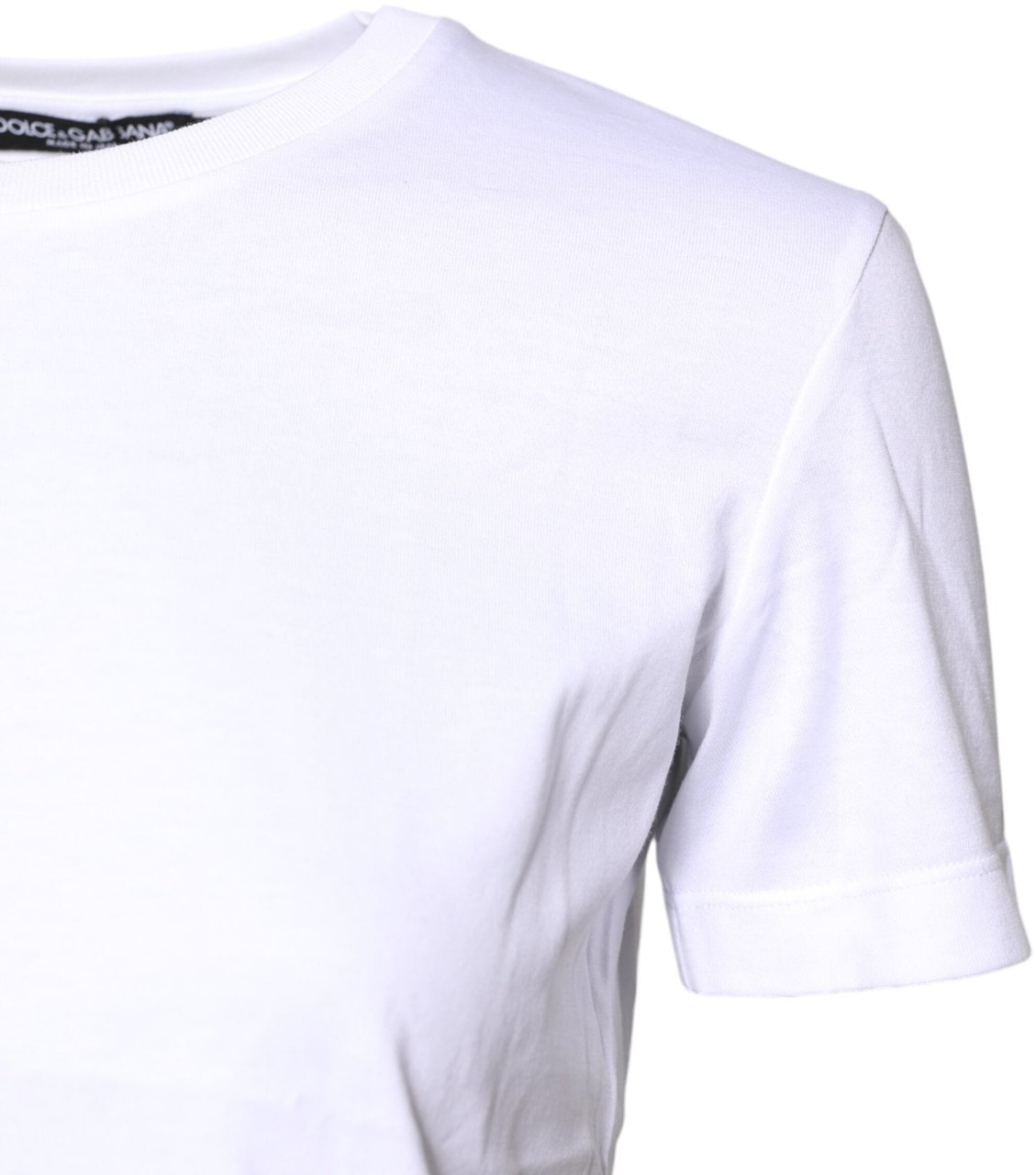 Dolce & Gabbana White Cotton Crew Neck Short Sleeves T-shirt Wit