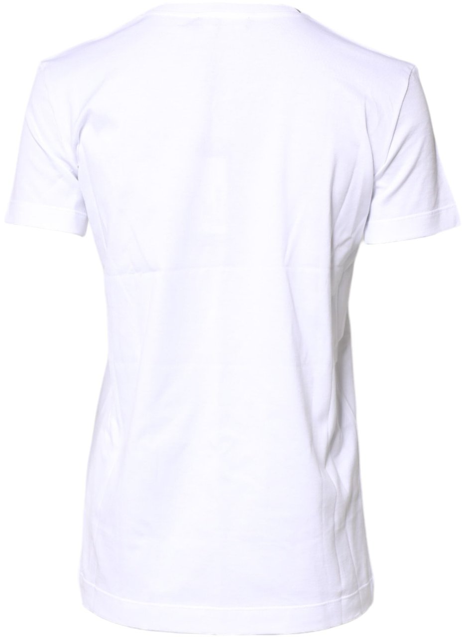 Dolce & Gabbana White Cotton Crew Neck Short Sleeves T-shirt Wit