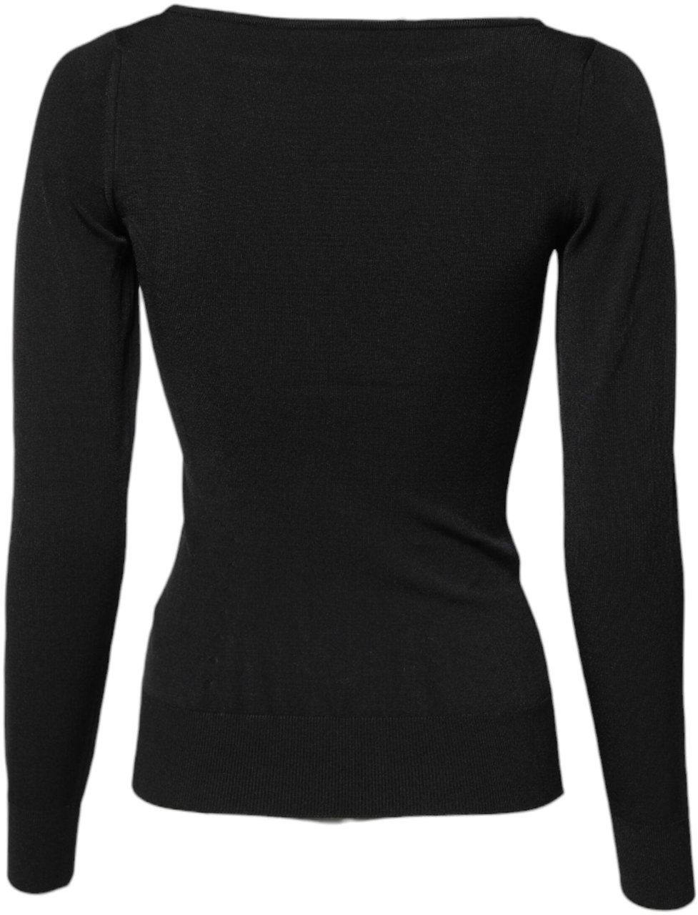 Dolce & Gabbana Black Viscose Long Sleeves Pullover Top Zwart