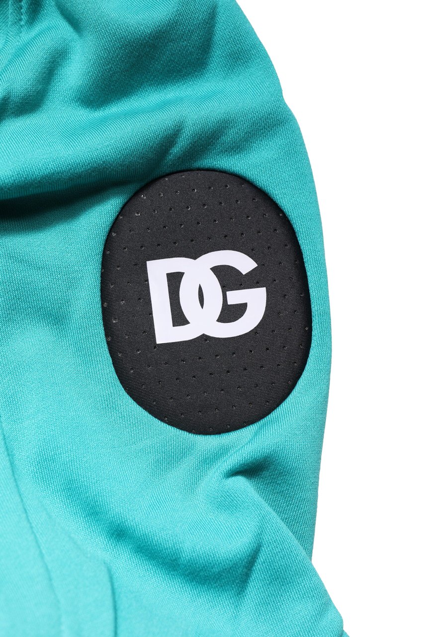 Dolce & Gabbana Green Cotton Hooded Men Sportswear Vest Sweater Groen