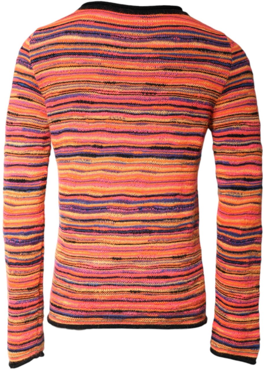 Dolce & Gabbana Multicolor Wool DGLogo Knit Pullover Sweater Divers