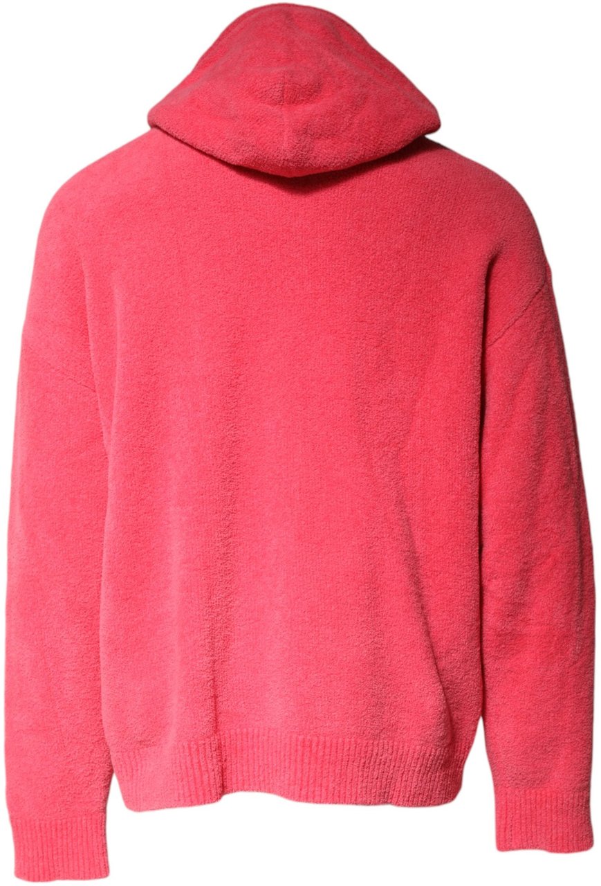 Dolce & Gabbana Red Cotton Knit Hooded Men Pullover Sweater Rood