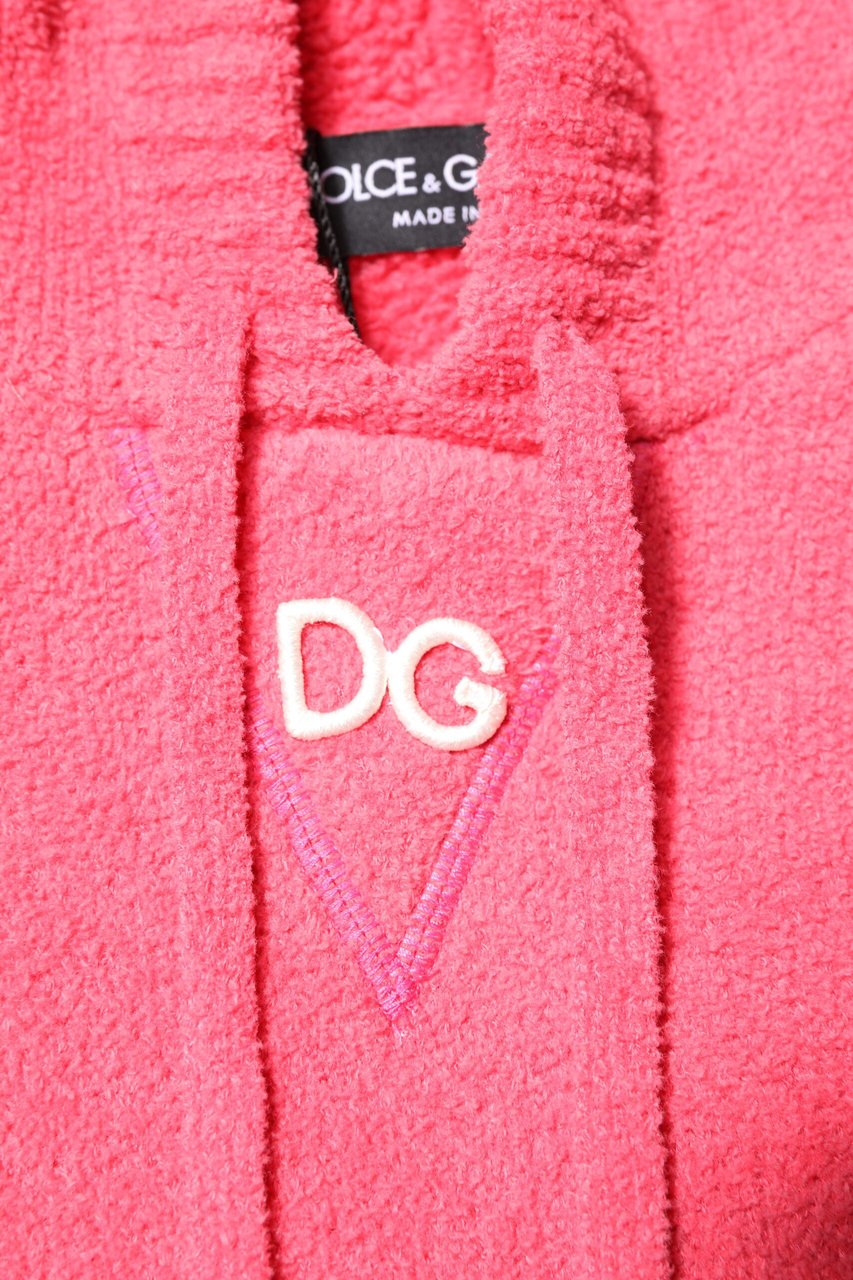 Dolce & Gabbana Red Cotton Knit Hooded Men Pullover Sweater Rood