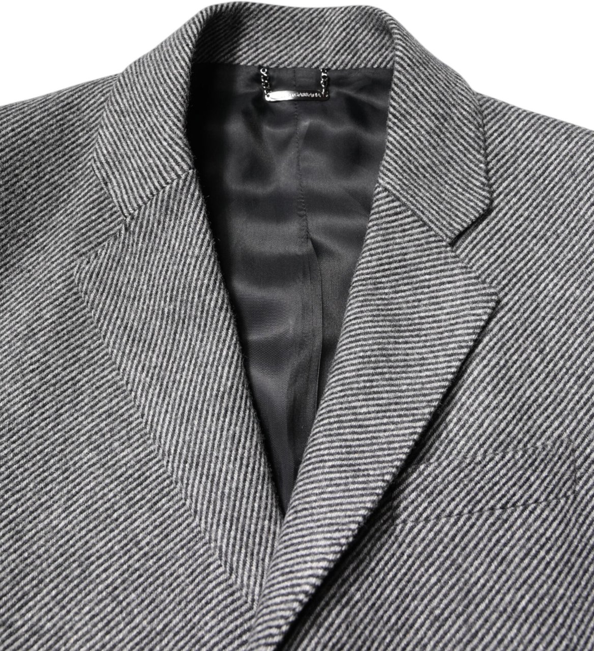 Dolce & Gabbana Gray Wool Single Breasted Trench Coat Jacket Grijs