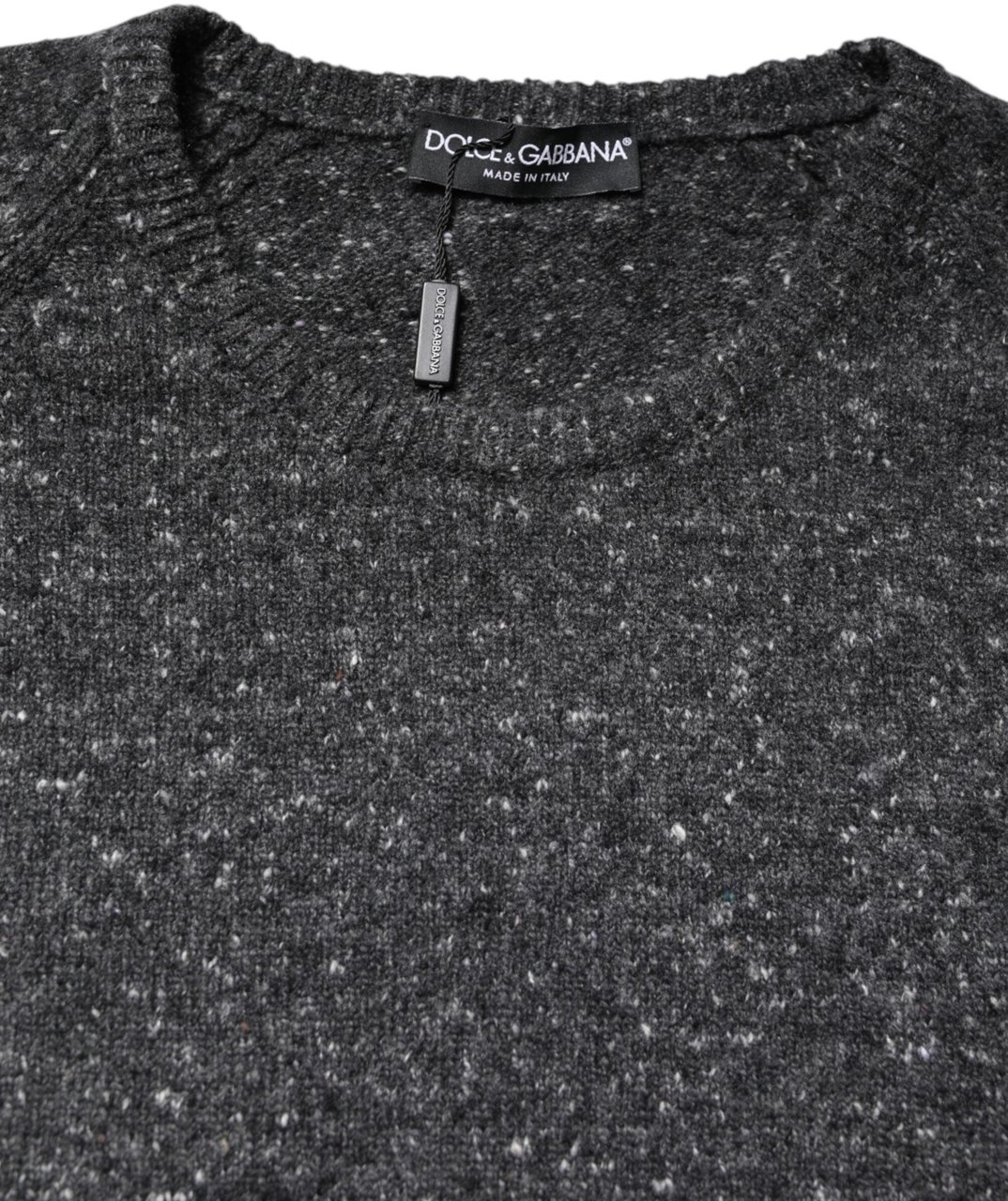 Dolce & Gabbana Gray Wool Knitted Round Neck Pullover Sweater Divers