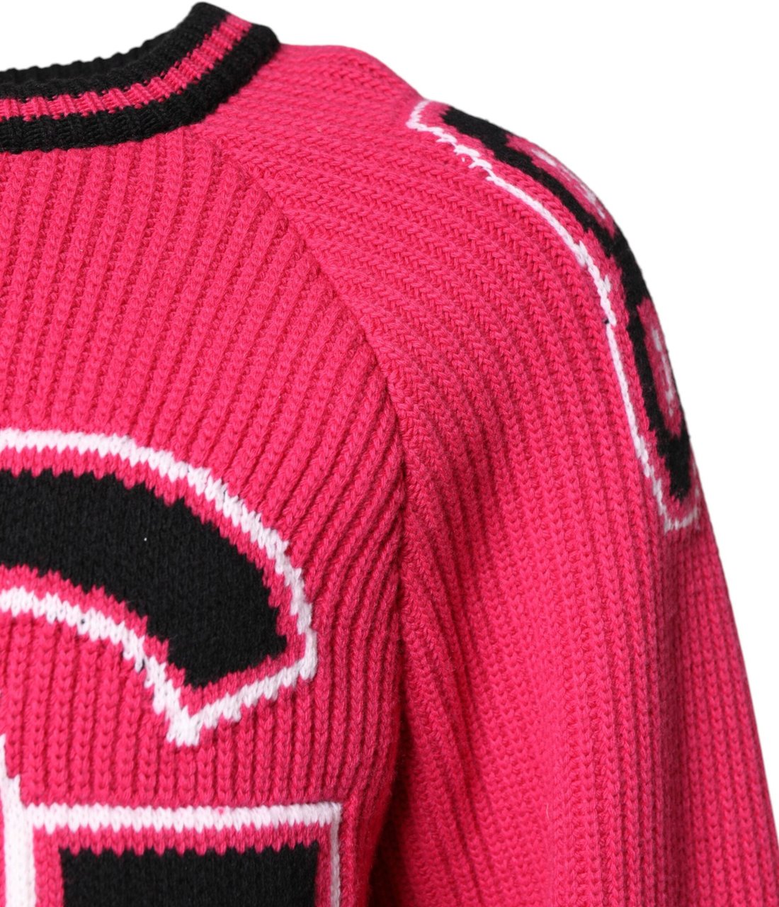 Dolce & Gabbana Pink Cotton Logo Print Knit Pullover Sweater Beige