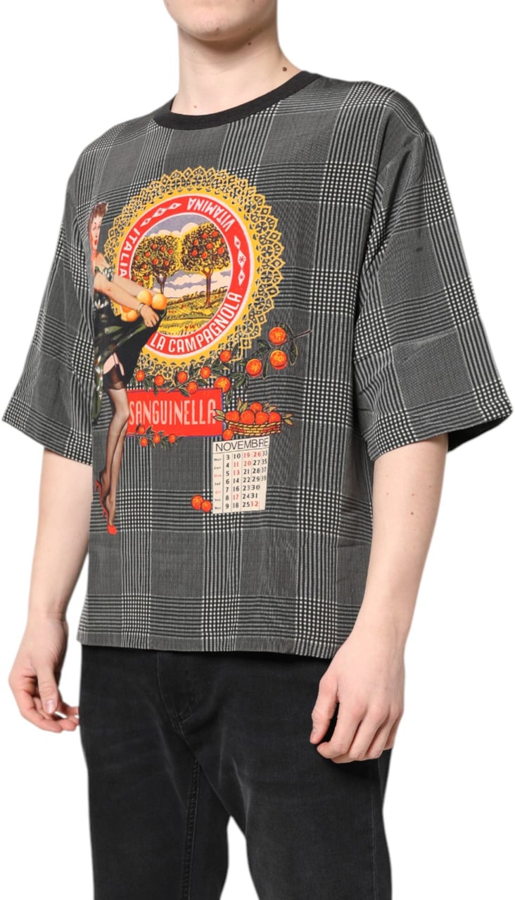 Dolce & Gabbana Black White Graphic Print Short Sleeve T-shirt Divers
