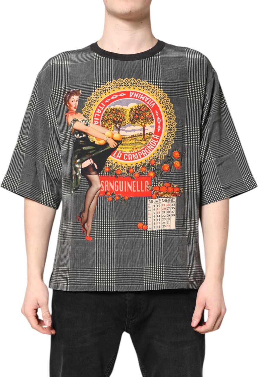 Dolce & Gabbana Black White Graphic Print Short Sleeve T-shirt Divers