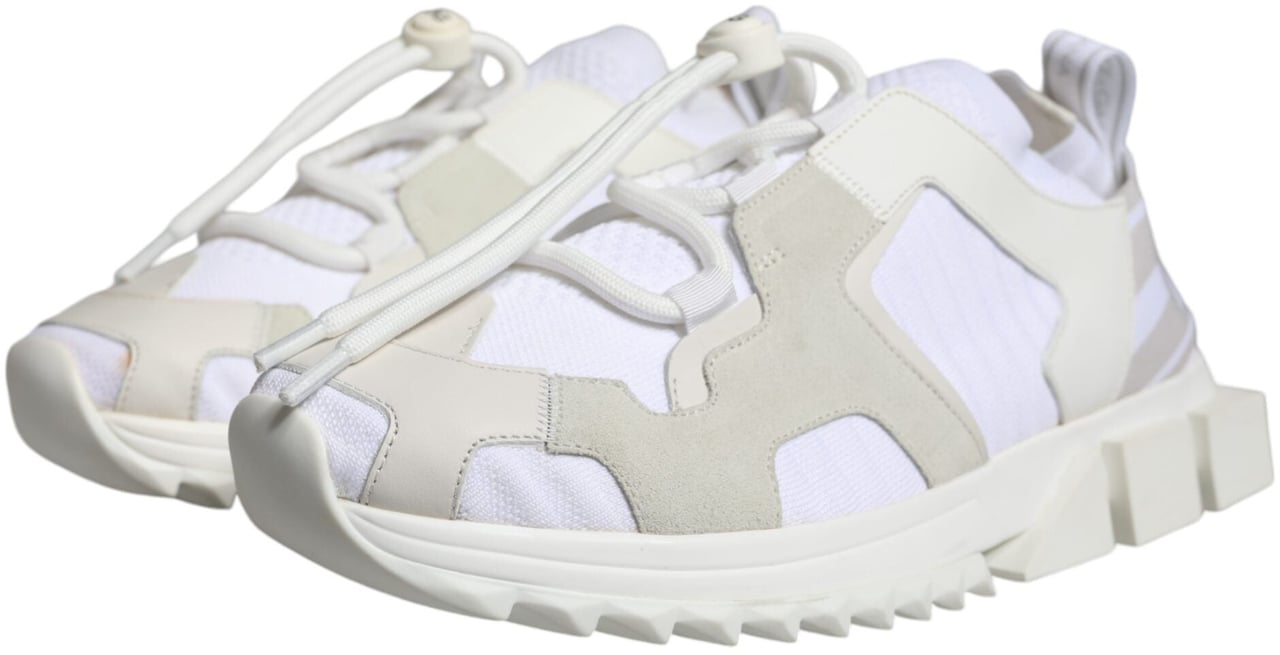 Dolce & Gabbana White Mesh Sorrento Trekking Sneakers Shoes Wit
