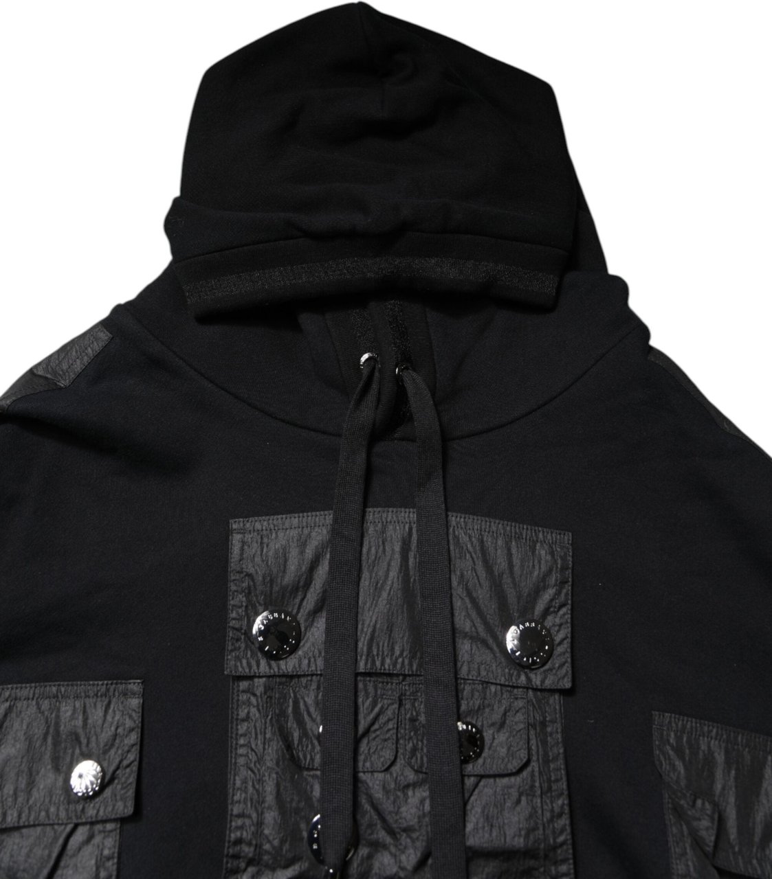 Dolce & Gabbana Black Cotton Hooded Sweatshirt Sweater Zwart