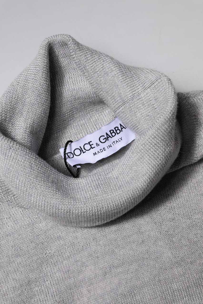 Dolce & Gabbana Gray Wool Knitted Men Pullover Sweater Zwart