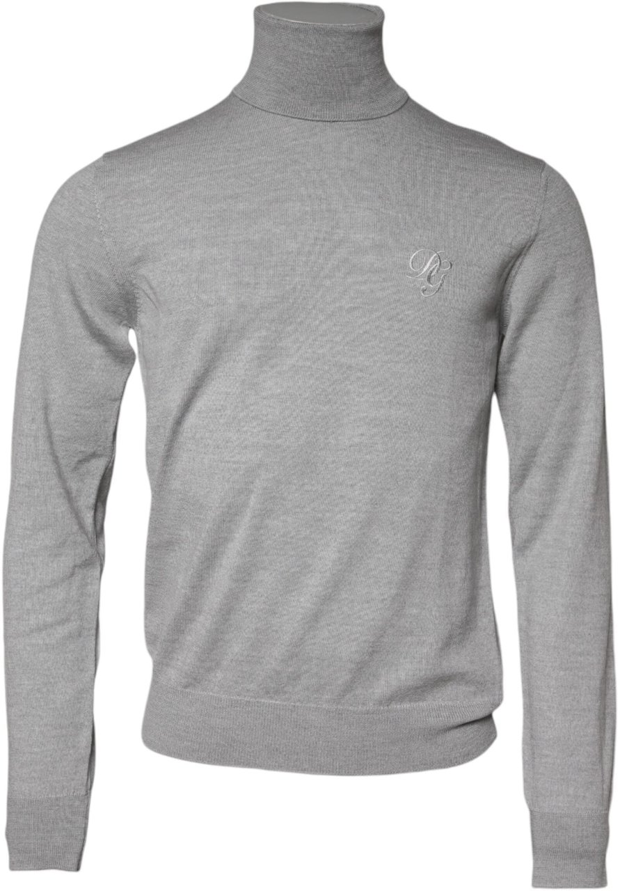 Dolce & Gabbana Gray Wool Knitted Men Pullover Sweater Zwart