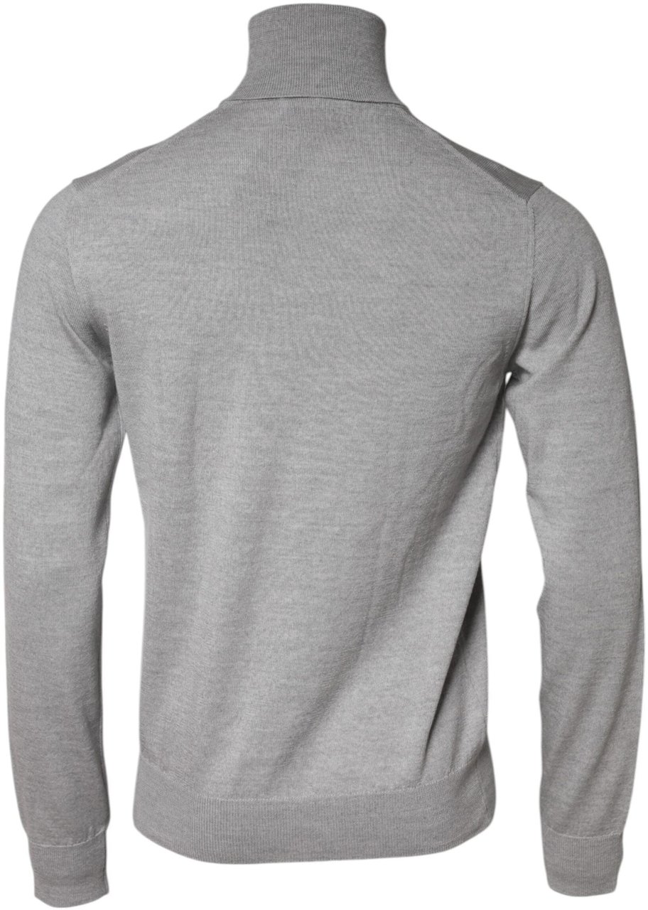 Dolce & Gabbana Gray Wool Knitted Men Pullover Sweater Zwart