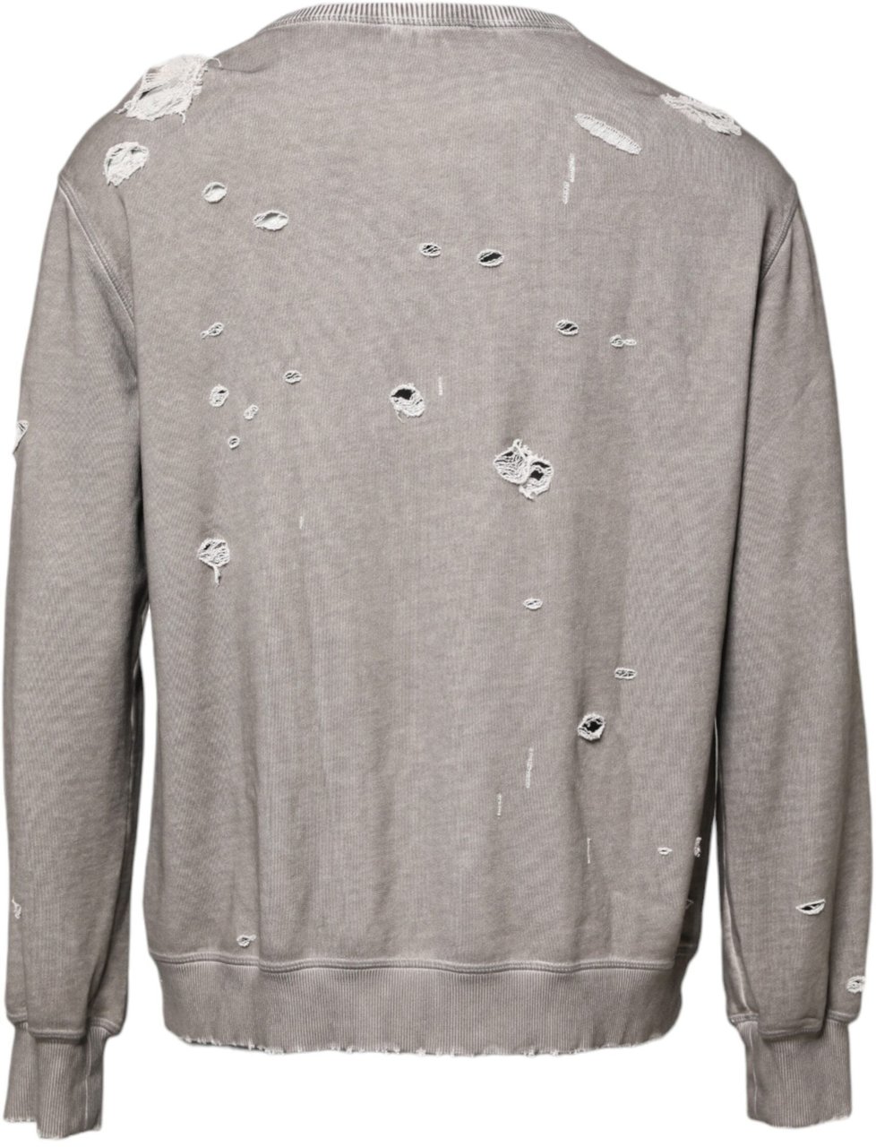 Dolce & Gabbana Gray Logo Print Crew Neck Pullover Sweater Grijs