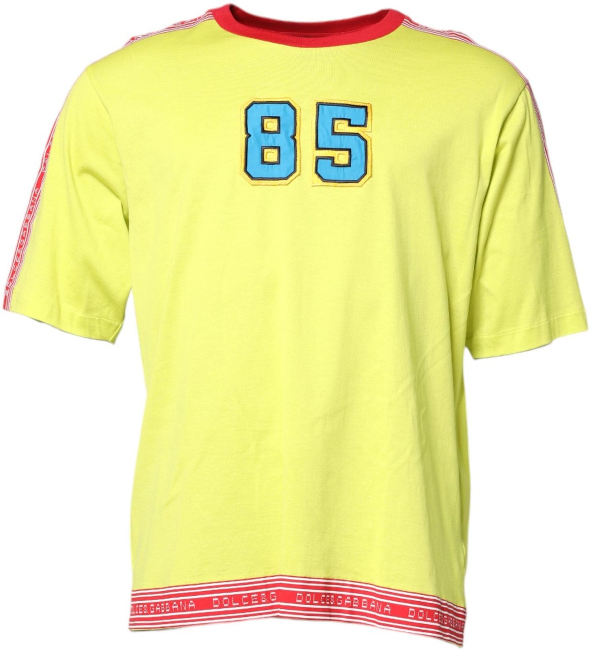 Dolce & Gabbana Green Cotton 85 Patch Crew Neck T-shirt Groen