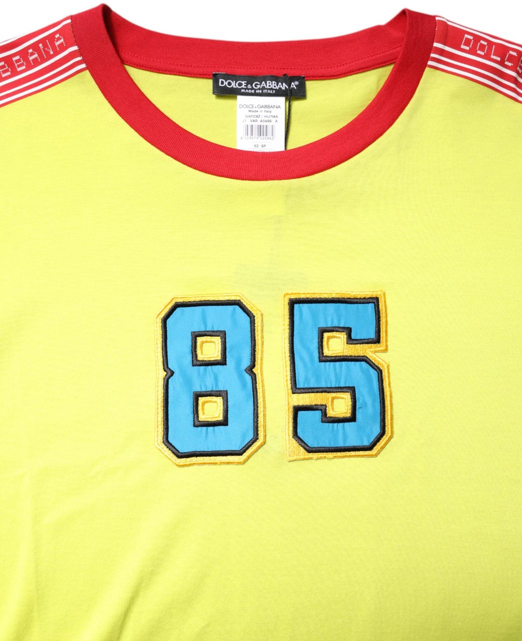 Dolce & Gabbana Green Cotton 85 Patch Crew Neck T-shirt Groen