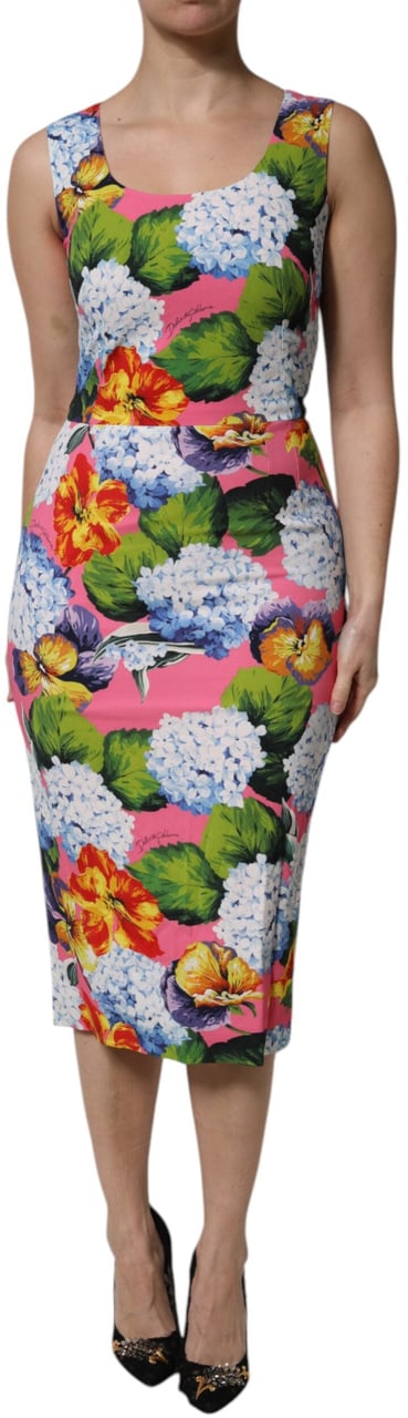 Dolce & Gabbana Multicolor Floral Sleeveless Sheath Dress Divers
