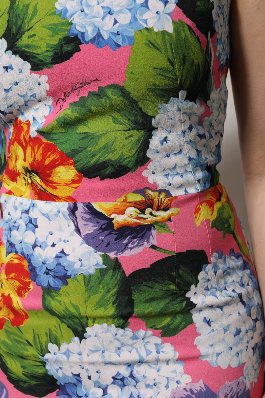 Dolce & Gabbana Multicolor Floral Sleeveless Sheath Dress Divers