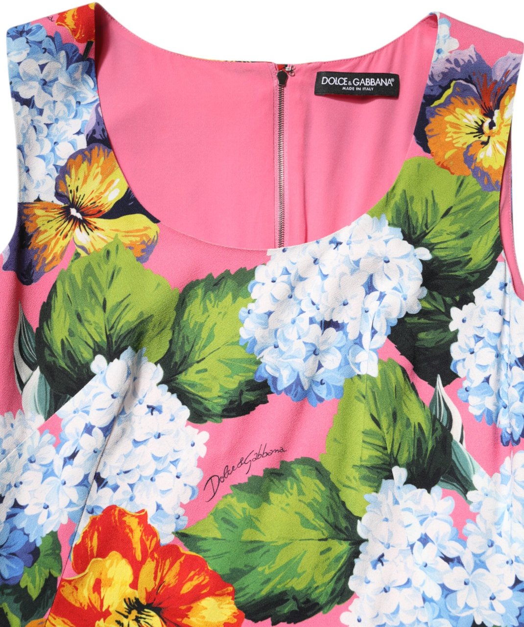 Dolce & Gabbana Multicolor Floral Sleeveless Sheath Dress Divers