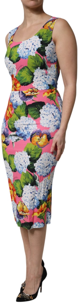Dolce & Gabbana Multicolor Floral Sleeveless Sheath Dress Divers