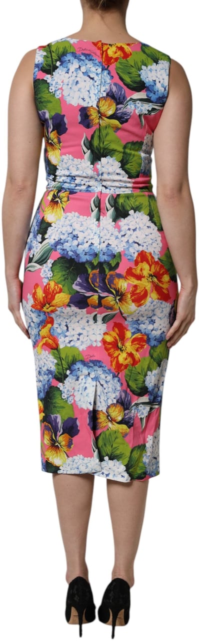 Dolce & Gabbana Multicolor Floral Sleeveless Sheath Dress Divers