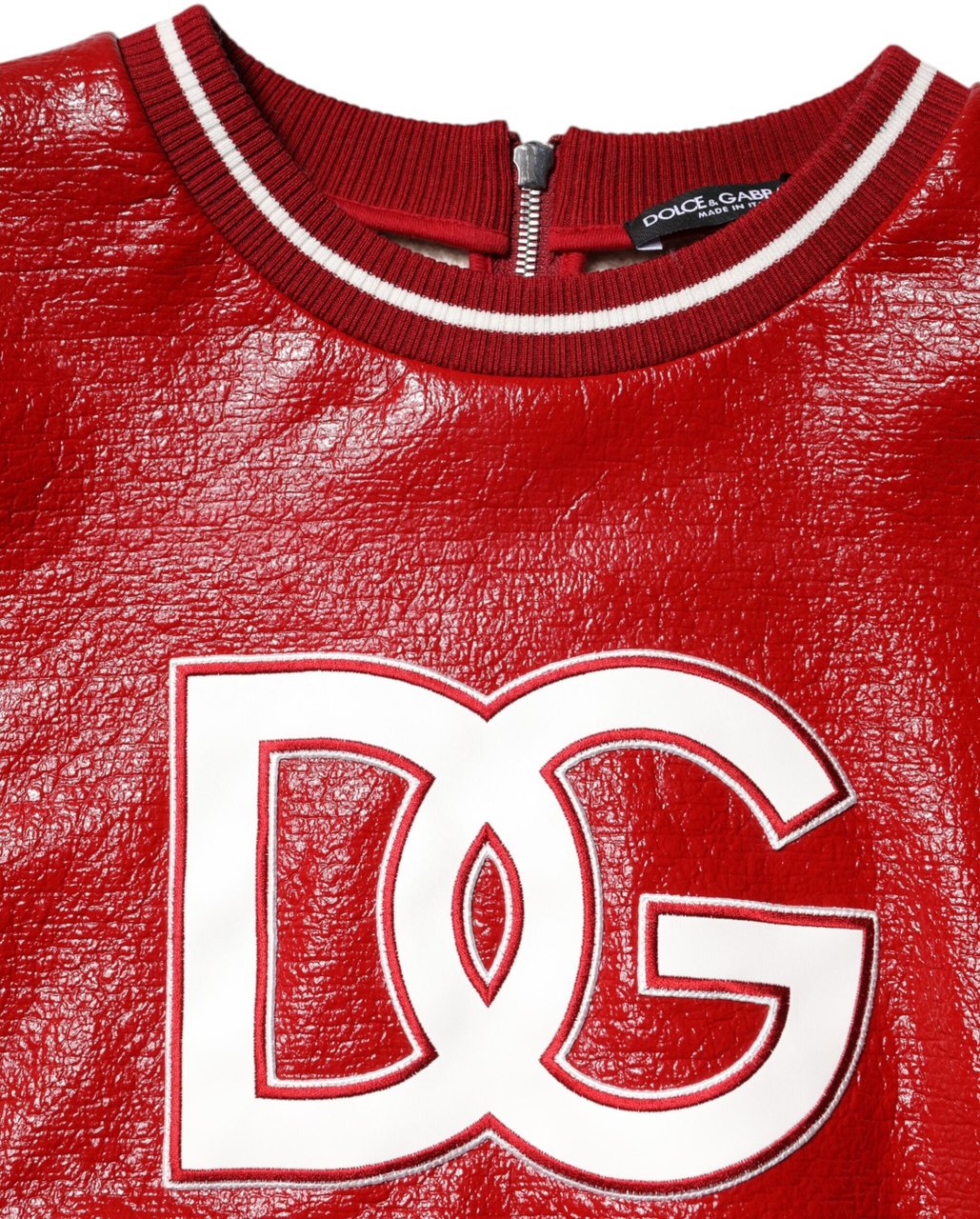 Dolce & Gabbana Red Wool DGLogo Embroidery Pullover Sweater Rood