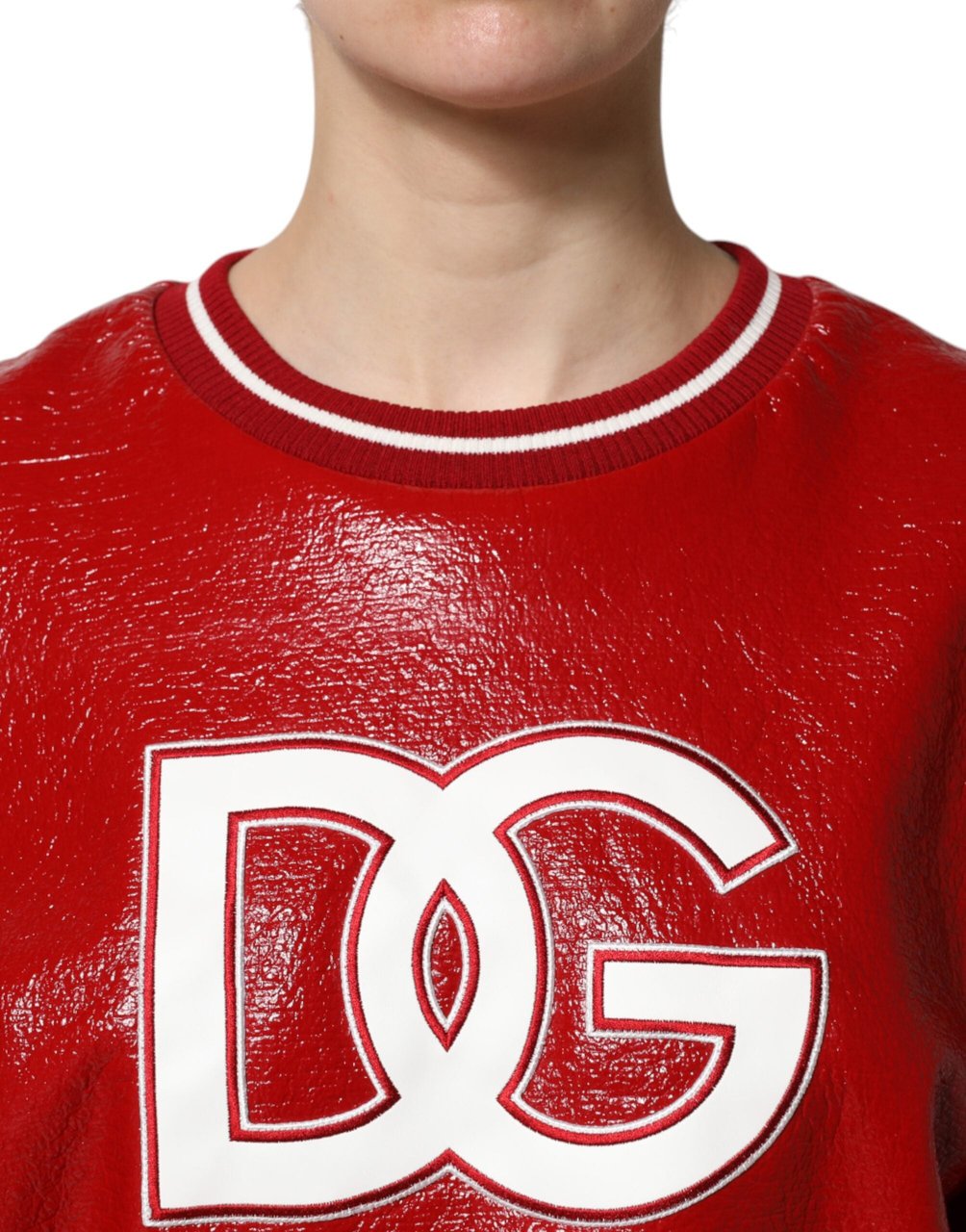 Dolce & Gabbana Red Wool DGLogo Embroidery Pullover Sweater Rood