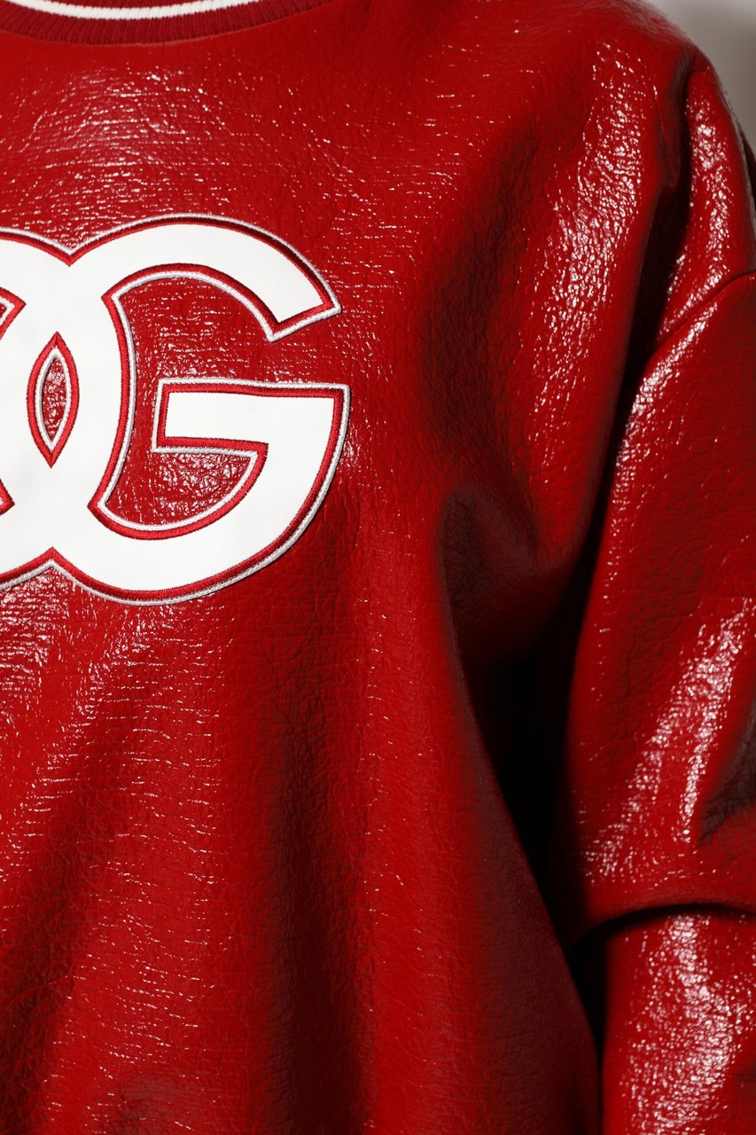 Dolce & Gabbana Red Wool DGLogo Embroidery Pullover Sweater Rood