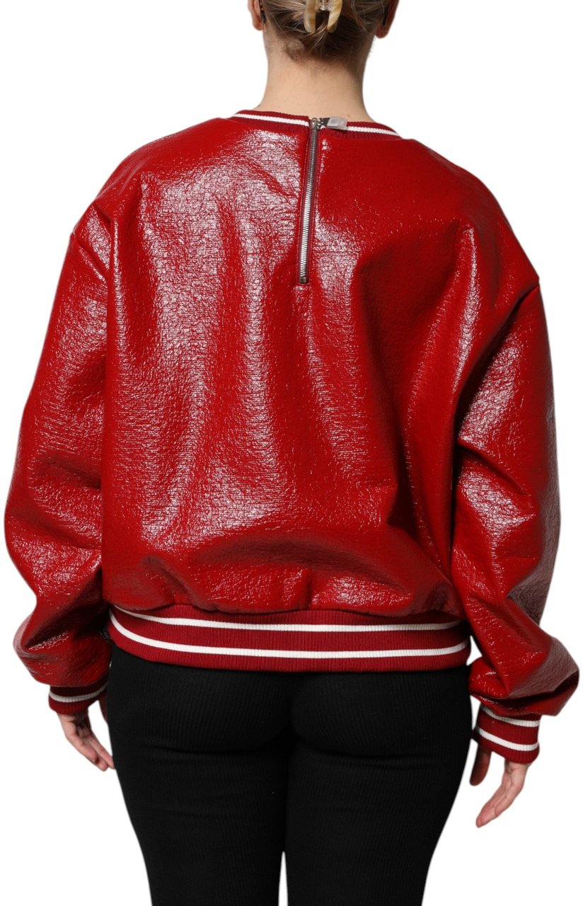 Dolce & Gabbana Red Wool DGLogo Embroidery Pullover Sweater Rood