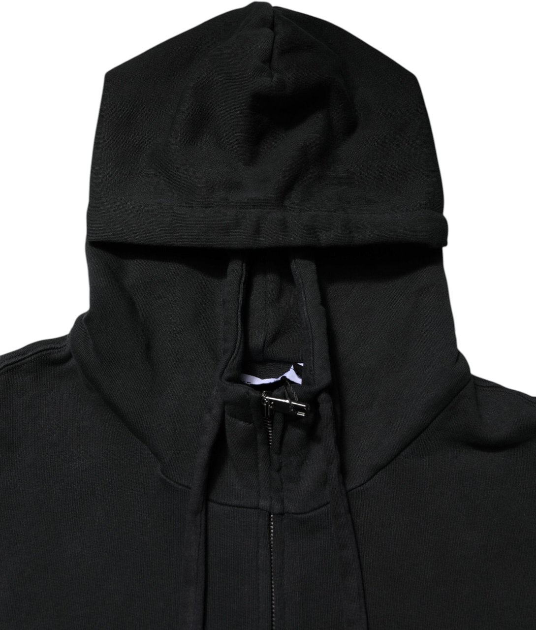 Dolce & Gabbana Black Logo Full Zip Hooded Men Sweatshirt Sweater Zwart