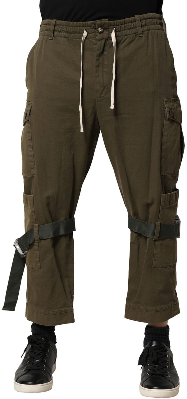 Dolce & Gabbana Brown Cotton Cargo Drawstring Pants Bruin