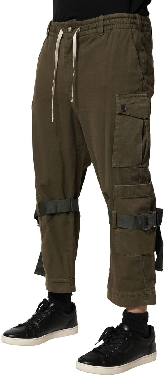 Dolce & Gabbana Brown Cotton Cargo Drawstring Pants Bruin