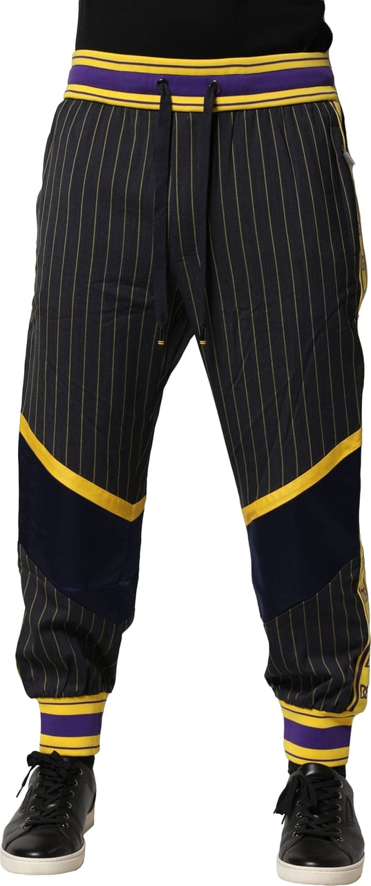 Dolce & Gabbana Multicolor Stripes Wool Jogger Pants Divers