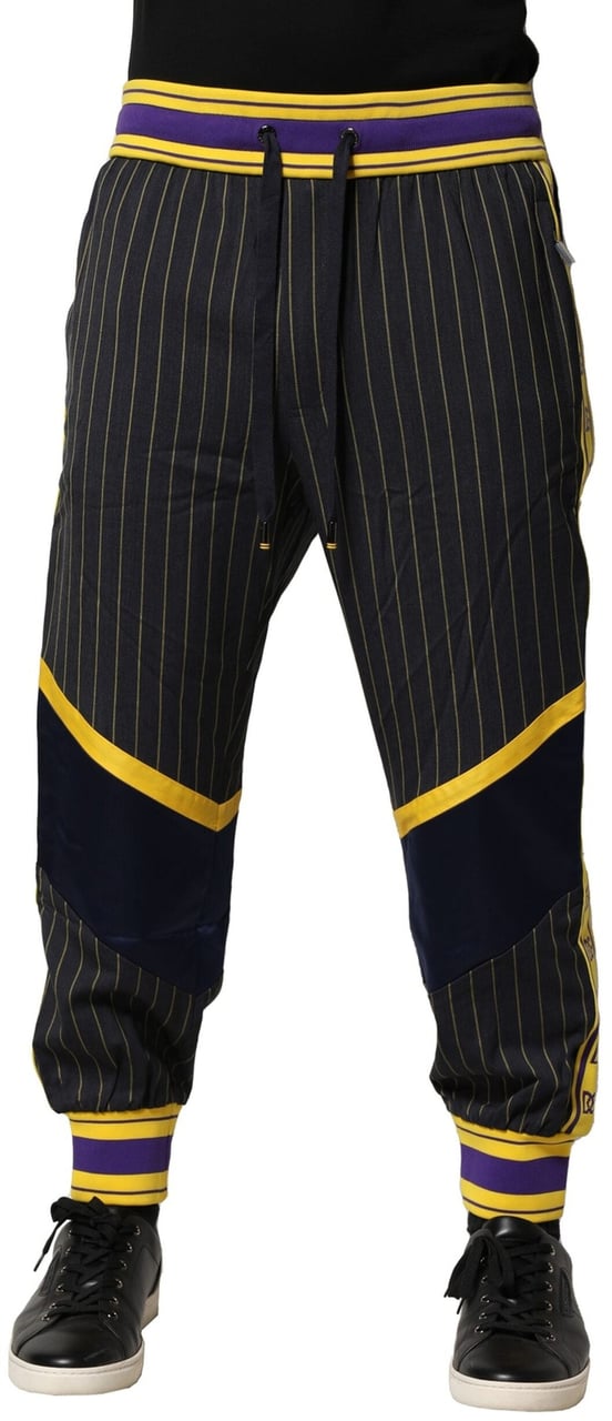 Dolce & Gabbana Multicolor Stripes Wool Jogger Pants Divers