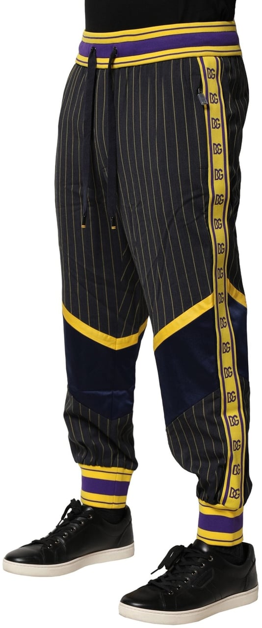 Dolce & Gabbana Multicolor Stripes Wool Jogger Pants Divers