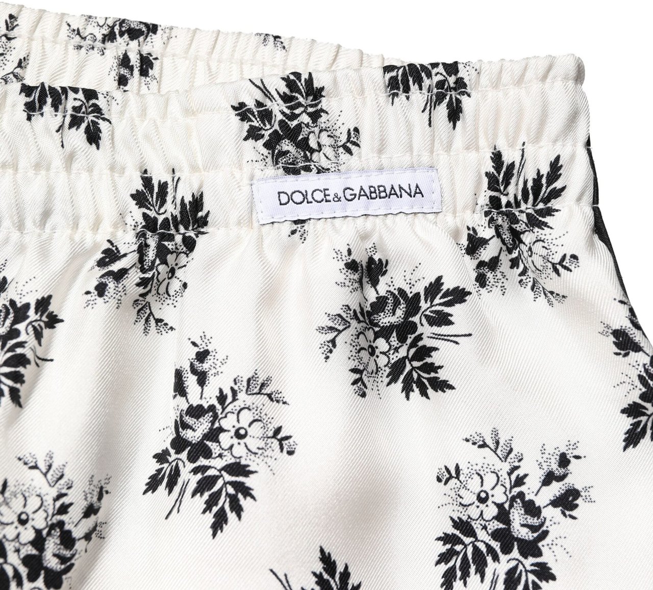 Dolce & Gabbana White Floral Silk Casual Lounge Pants Wit